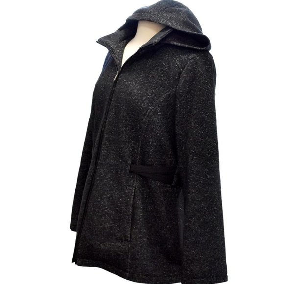 Intl. d.e.t.a.i.l.s Grey Tweed Hooded Side Tab Jacket - Picture 6 of 12